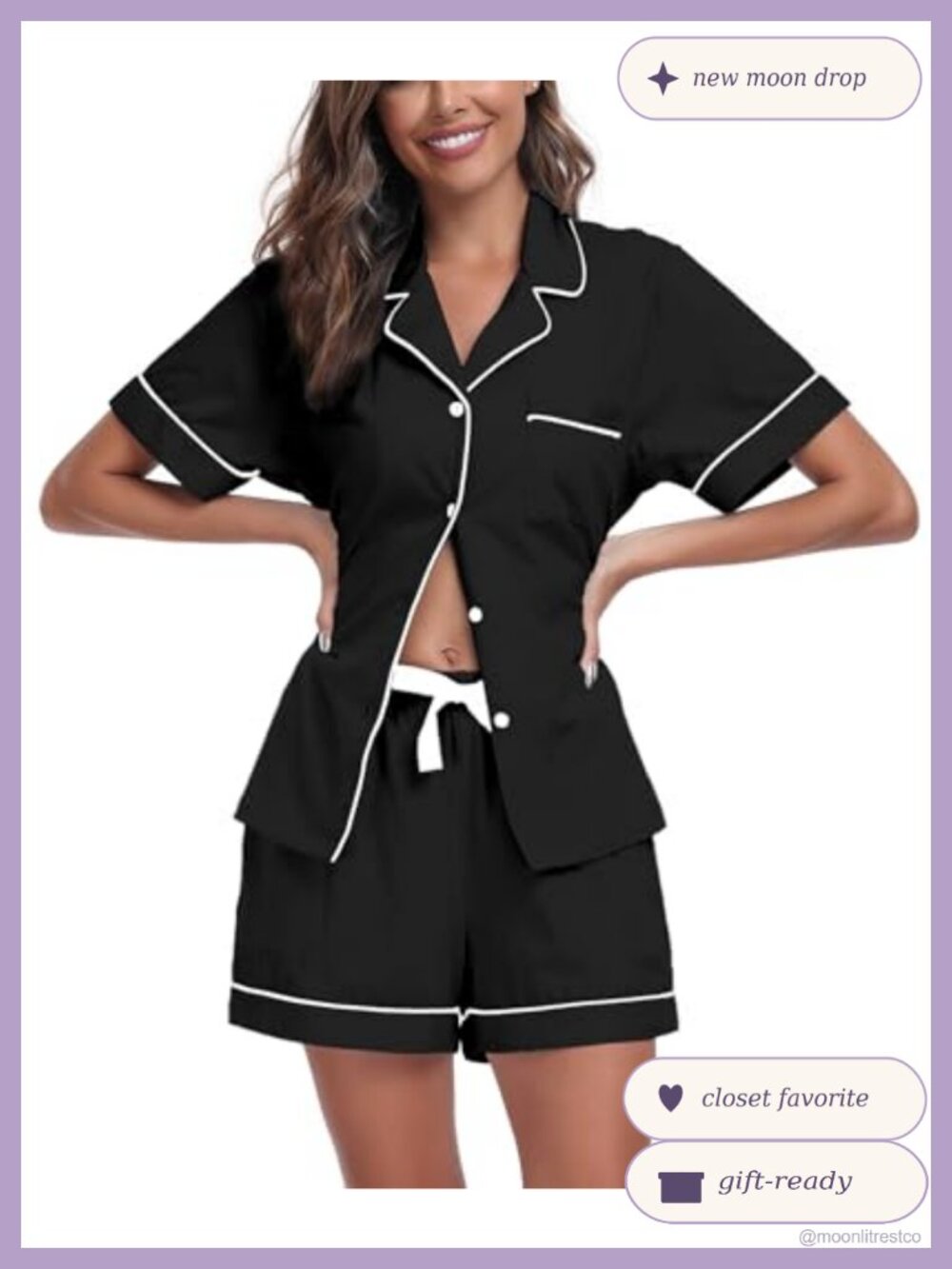 100% Cotton Pajama Set Short Sleeve Button Down PJs Sleepwear